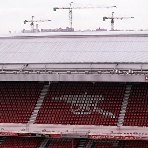 The West Stand showing the cranes at the New Stadium