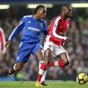 William Gallas (Arsenal) Didier Drogba (Chelsea). Chelsea 2: 0 Arsenal. Barclays Premier League
