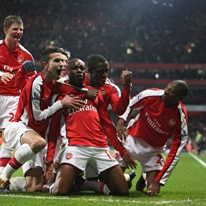William Gallas celebrates scoring the 2nd Arsenal goal