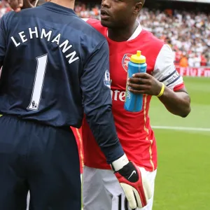 William Gallas and Jens Lehmann (Arsenal) before the match