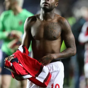 William Gallas throws his shirt to the Arsenal fans after the match