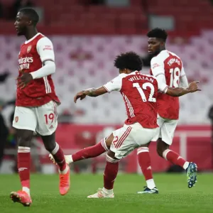 Willian Scores Arsenal's Third Goal: Arsenal v West Bromwich Albion, 2021-22 Premier League (Behind Closed Doors)