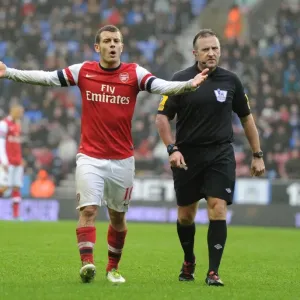 Wilshere and Referee Clash: Wigan Athletic vs. Arsenal, Premier League 2012-13