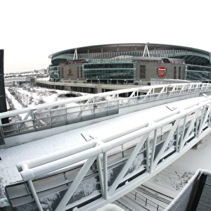 Winter's Embrace at Emirates: A Snowy Transformation of Arsenal Football Club's Stadium