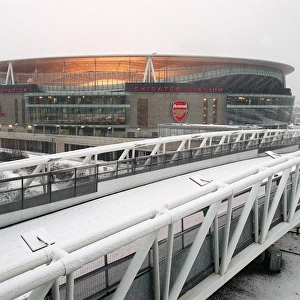 Winter's Magic at Emirates: Arsenal Stadium Transformed in Snow