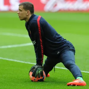 Wojciech Szczesny (Arsenal). Arsenal 1: 1 Wigan Athletic. 4: 2 after penalties. FA Cup Semi Final Wojciech Szczesny (Arsenal). Arsenal 1: 1 Wigan Athletic. 4: 2 after penalties. FA Cup Semi Final