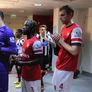 Wojciech Szczesny, Bacary Sagna and Per Mertesacker (Arsenal). Arsenal 2: 0 Newcastle United Wojciech Szczesny, Bacary Sagna and Per Mertesacker (Arsenal). Arsenal 2: 0 Newcastle United