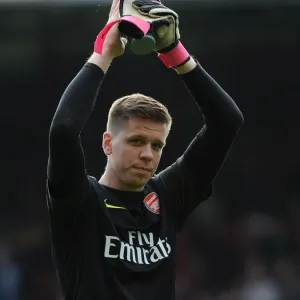 Wojciech Szczesny Celebrates with Arsenal Fans after Crystal Palace Victory, 2013-14