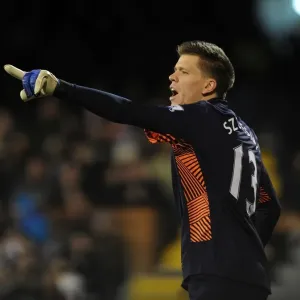 Wojciech Szczesny: Focused at Fulham (Fulham v Arsenal, Premier League 2011-12)