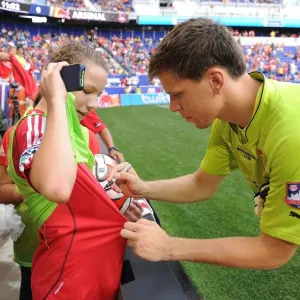 Wojciech Szczesny Interacts with Ball Girl Print
