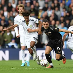 Xhaka Faces Off Against Leeds Duo in Intense Arsenal-Leeds Clash (2022-23 Premier League)
