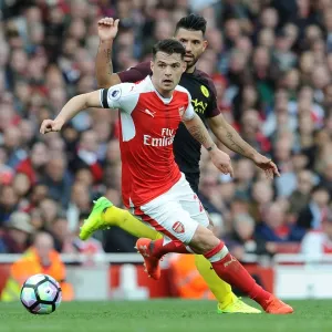 Xhaka vs. Aguero: Intense Battle at the Emirates - Arsenal vs. Manchester City, Premier League Xhaka vs. Aguero: Intense Battle at the Emirates - Arsenal vs. Manchester City, Premier League