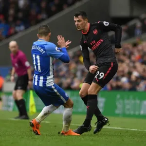 Xhaka vs. Knockaert: Intense Battle in Brighton and Hove Albion vs. Arsenal Premier League Clash
