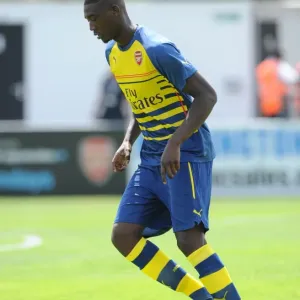 Yaya Sanogo (Arsenal) warms up before the match. Boreham Wood 0: 2 Arsenal. Pre Season Friendly