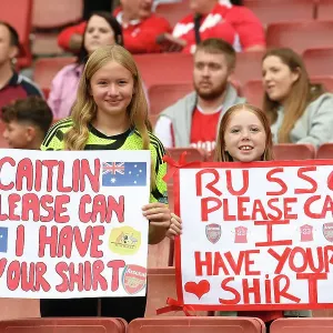 Young Arsenal Fans Show Support: Arsenal Women vs Liverpool Women, Barclays Super League, Emirates Stadium, 2023 Young Arsenal Fans Show Support: Arsenal Women vs Liverpool Women, Barclays Super League, Emirates Stadium, 2023