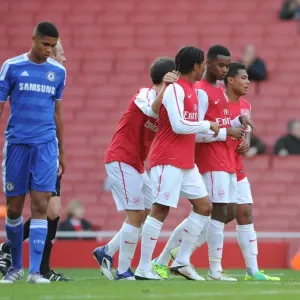 Arsenal U18 Print: Zak Ansah celebrates goal with teammates Arsenal U18 Print: Zak Ansah celebrates goal with teammates