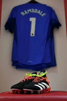 Aaron Ramsdale's Game-Ready Boots: An Exclusive Look before Arsenal vs. Crystal Palace (2023-24)