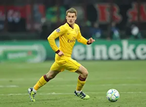 AC Milan V Arsenal 2011-12 Prints: Aaron Ramsey in Action Against AC Milan, UEFA Champions League 2012
