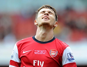 Arsenal V Stoke City 2013-14 Prints: Aaron Ramsey: In Action for Arsenal Against Stoke City, Premier League 2013-14