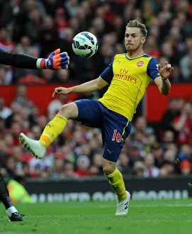 Manchester United V Arsenal 2014-15 Prints: Aaron Ramsey in Action: Arsenal vs. Manchester United, Premier League 2014-15