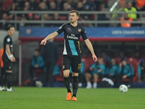 Olympiacos V Arsenal 2015-16 Prints: Aaron Ramsey in Action: Arsenal vs. Olympiacos, UEFA Champions League (December 2015)
