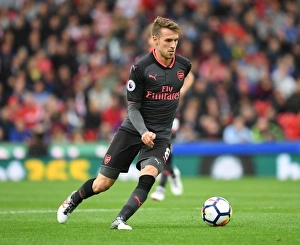 Stoke City V Arsenal 2017-18 Prints: Aaron Ramsey in Action: Arsenal vs. Stoke City, Premier League 2017-18