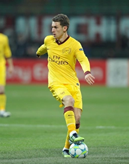 AC Milan V Arsenal 2011-12 Prints: Aaron Ramsey in Action: Arsenal vs. AC Milan, UEFA Champions League 2012