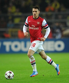 Borussia Dortmund V Arsenal 2013-14 Prints: Aaron Ramsey in Action: Arsenal vs. Borussia Dortmund, UEFA Champions League (2013-14)