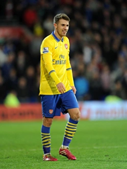 Cardiff City V Arsenal 2013-14 Prints: Aaron Ramsey in Action: Arsenal vs. Cardiff City, Premier League 2013-14