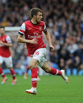 Everton Prints: Aaron Ramsey in Action: Arsenal vs. Everton, Premier League 2013-2014