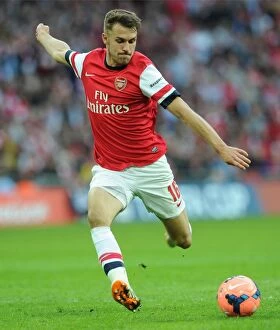 Images Dated 12th April 2014: Aaron Ramsey in Action: Arsenal vs. Wigan Athletic, FA Cup Semi-Final, 2014