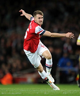 Arsenal V West Ham United 2013/14 Prints: Aaron Ramsey in Action: Arsenal vs. West Ham United, Premier League 2013-2014
