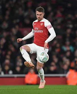 Images Dated 31st October 2018: Aaron Ramsey in Action: Arsenal vs Blackpool, Carabao Cup 2018-19