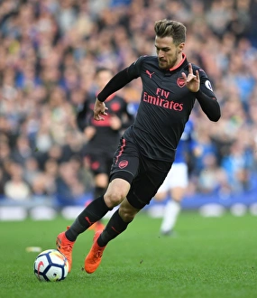 Everton V Arsenal 2017-18 Prints: Aaron Ramsey in Action: Arsenal vs Everton, Premier League 2017-18