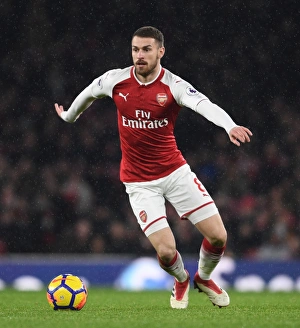 Arsenal V Everton 2017-18 Prints: Aaron Ramsey in Action: Arsenal vs Everton, Premier League 2017-18