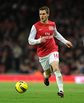 Arsenal V Fulham 2011-12 Prints: Aaron Ramsey in Action: Arsenal vs Fulham, Premier League 2011-12