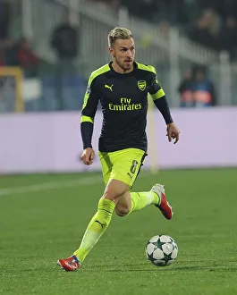 PFC Ludogorets Razgrad V Arsenal 2016-17 Prints: Aaron Ramsey in Action: Arsenal vs Ludogorets, UEFA Champions League 2016-17