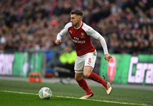 Arsenal V Manchester City - Carabao Cup Final 2018 Prints: Aaron Ramsey in Action: Arsenal vs Manchester City - Carabao Cup Final 2018