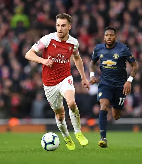 Arsenal V Manchester United 2018-19 Prints: Aaron Ramsey in Action: Arsenal vs Manchester United, Premier League 2018-19