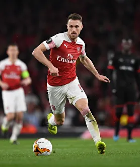 Arsenal V Stade Rennais 2018-19 Prints: Aaron Ramsey in Action: Arsenal vs Stade Rennais, UEFA Europa League 2019