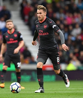 Stoke City V Arsenal 2017-18 Prints: Aaron Ramsey in Action: Arsenal vs Stoke City, Premier League 2017-18