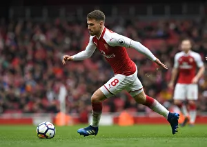 Arsenal V Stoke City 2017-18 Prints: Aaron Ramsey in Action: Arsenal vs Stoke City, Premier League 2017-18