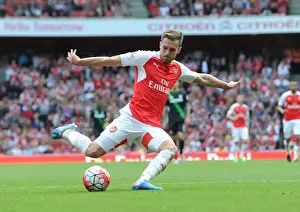 Arsenal V Stoke City 2015-16 Prints: Aaron Ramsey in Action: Arsenal vs Stoke City (2015-16)