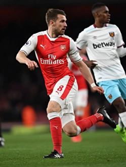 Arsenal V West Ham United 2016-17 Prints: Aaron Ramsey in Action: Arsenal vs West Ham United, Premier League 2016-17
