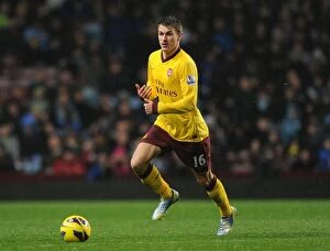 Images Dated 24th November 2012: Aaron Ramsey in Action: Aston Villa vs Arsenal, Premier League 2012-13