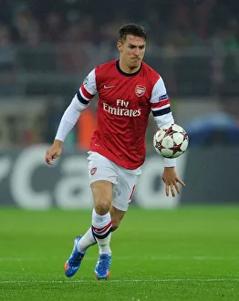 Borussia Dortmund V Arsenal 2013-14 Prints: Aaron Ramsey in Action Against Borussia Dortmund, UEFA Champions League (2013-14)