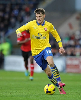 Cardiff City V Arsenal 2013-14 Prints: Aaron Ramsey in Action: Cardiff City vs Arsenal, Premier League 2013-14