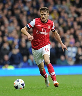 Everton Prints: Aaron Ramsey in Action: Everton vs. Arsenal, Premier League 2013/14