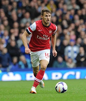 Everton Prints: Aaron Ramsey in Action: Everton vs Arsenal, Premier League 2013/14