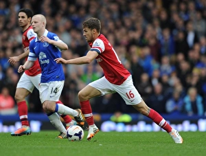Everton Prints: Aaron Ramsey in Action: Everton vs Arsenal, Premier League 2013/14
